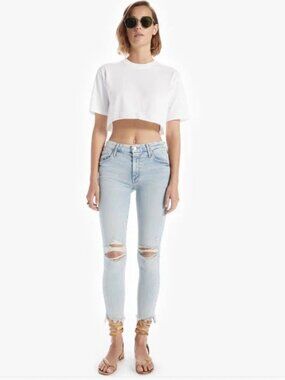 Mother “The Stunner Zip Ankle Step Fray" Jeans